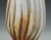 Striped Cup, stoneware, wood and soda fired