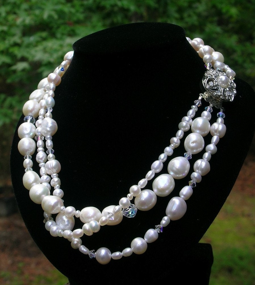 Three Strand Pearl Necklace