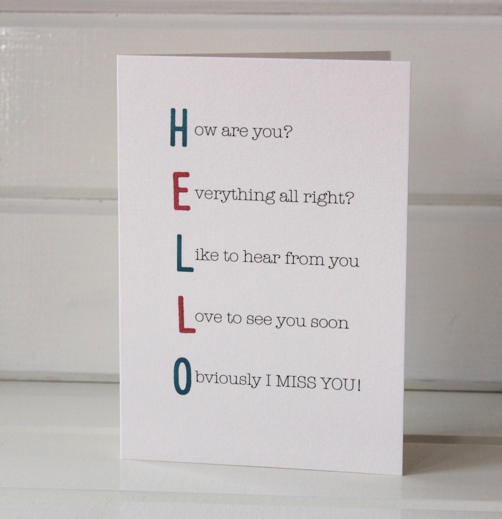 H E L L O card