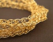 Crochet Gold Filled Wire Moebius Bangle