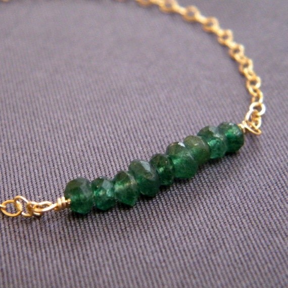 Lucky Bracelet, Gold Filled and Green Avanturine