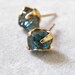 Rough Natural Zircon Earrings, Gold Filled Post Earrings