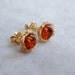 Baltic Amber Post Earrings With Crochet Gold Filled Wire
