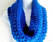 Infinity Scarf Blue Cowl-Cobalt, Azure, Infinite Chunky Cowl "BOGO"  "Buy one get one 50% off lowest price"