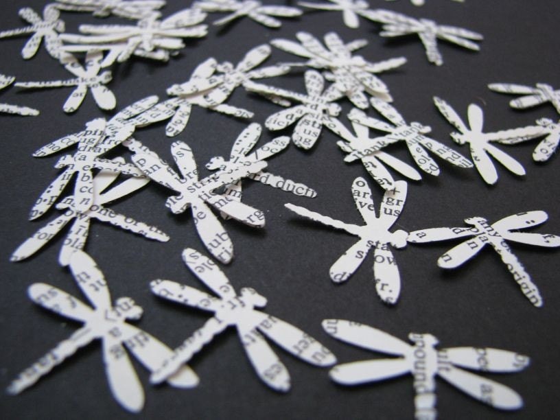 vintage dictionary dragonfly cutouts