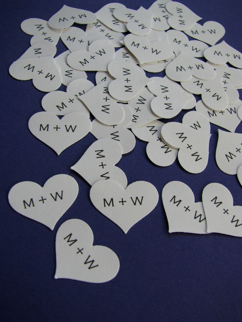 personalized paper heart confetti - pure white