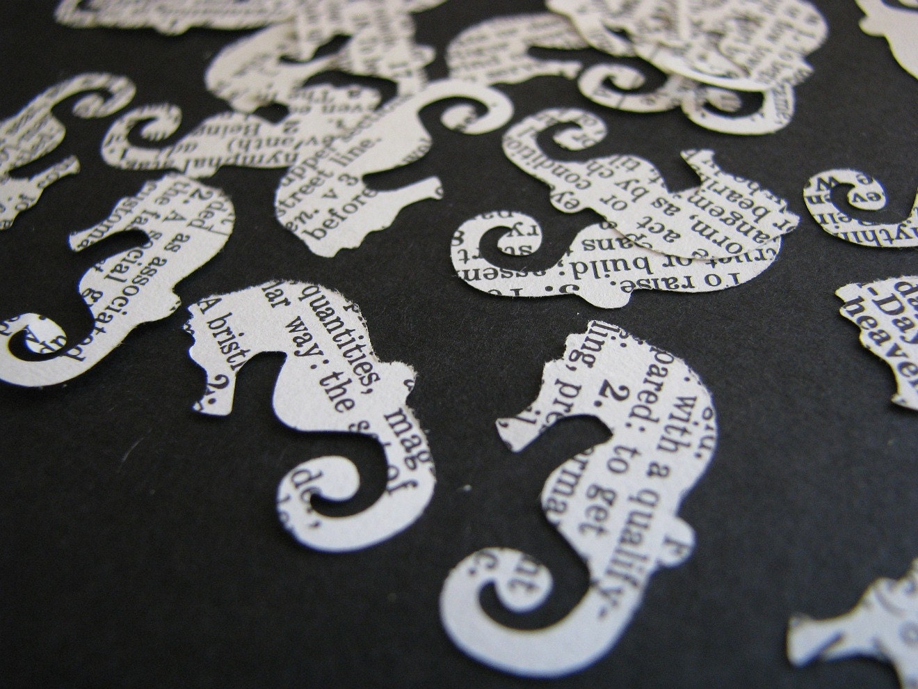 vintage dictionary seahorse cutouts
