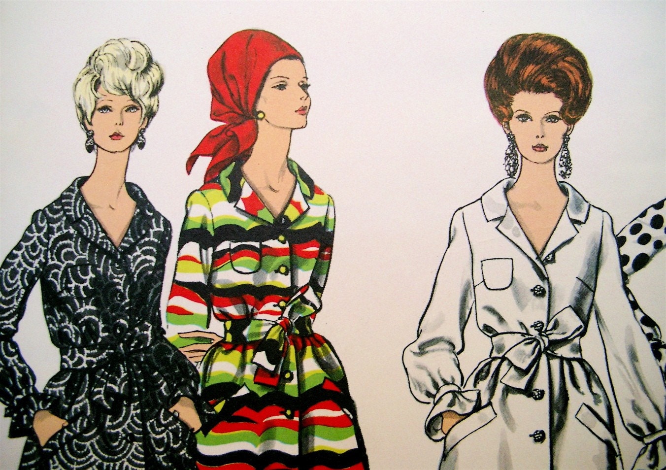 Vintage 1960s VOGUE Pattern 1799 Sewing, Dress, Coat Dress Bust 34