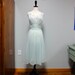 Vintage 1950's Vanity Fair Nylon Chiffon Nightgown, Adorable Pale Aqua, Lace, Satin Ribbon Tie, Rare Larger Size