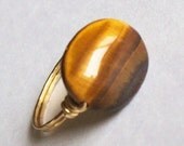Tigereye Ring, Custom Size, Wire Wrapped Ring, Affordable Artisan Jewelry by Ms Rose