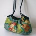 Reserved for mmr1981, Zippered Japanese kimono Mini granny bag, Peony flower- Green