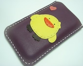Wendy the Chick iPhone Leather Case ( Purple and Yellow )