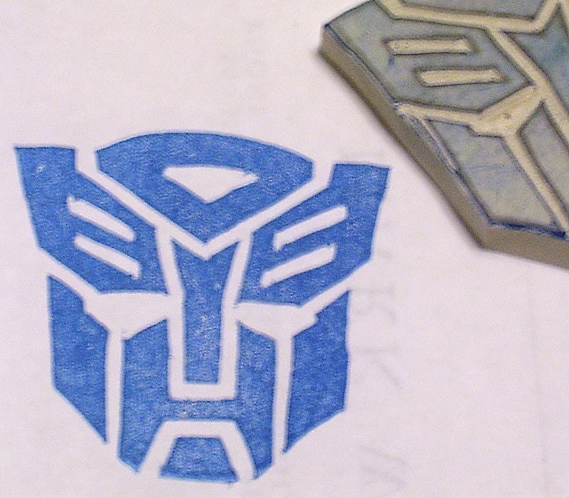 Transformers Autobot Logo - handcarved rubber stamp