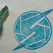 Metroid logo - handcarved rubber stamp