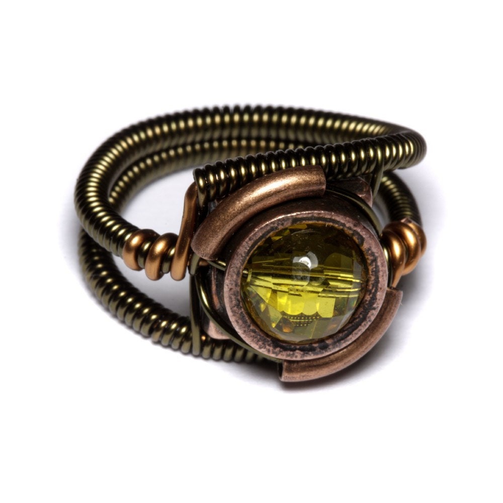 Steampunk Jewelry - Ring - Citrine