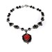 Steampunk Goth Jewelry - Necklace - Black and Red Rose Cameo - Black Onyx