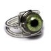 Cyberpunk Jewelry - Ring - Green taxidermy glass Eye