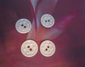 Vintage White Nubby Plastic Buttons - 19mm