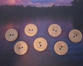 7 Vintage Pink Plastic Buttons - 19mm