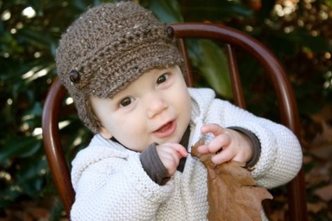 Boys Newsboy Earflap Hat Available In All Sizes and Colors - Size 1-3 years