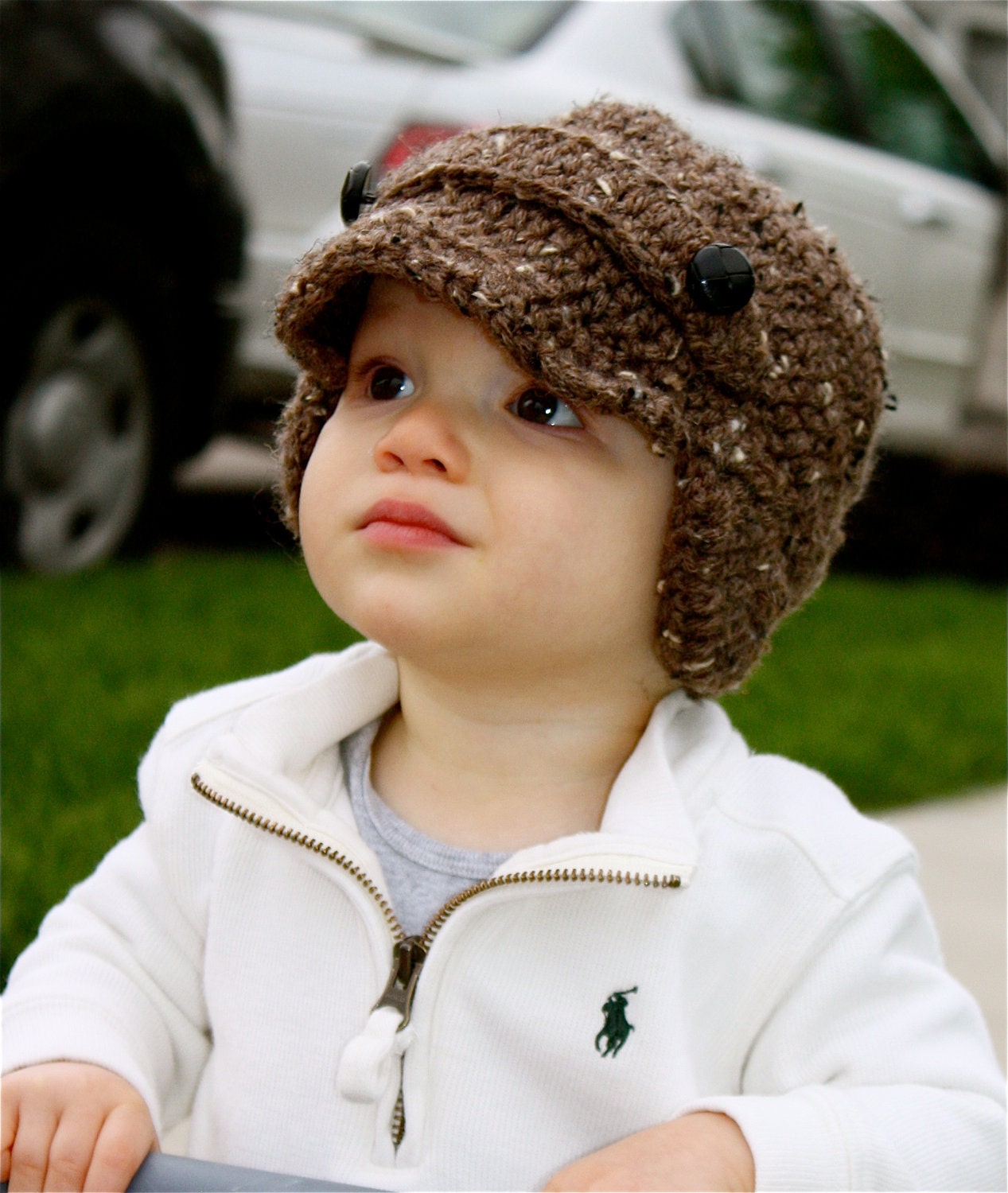 Boys Newsboy Earflap Hat Available In All Sizes and Colors - Size 1-3 years
