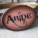 womens belt buckle Abide, Big Lebowski-inspired rustic pink, cowgirl, boho, biker