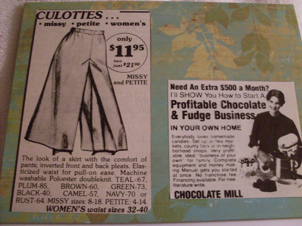 Set of Vintage Ad Notecards - Culottes