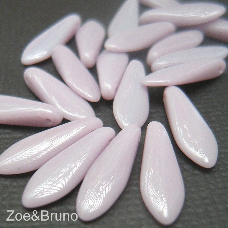 30% Off Sale Item - 20 Purple Rain - Czech Glass Dagger Beads