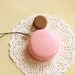 Macaron Keychain - Macaron Phone Charm Bag Charm - Strawberry and Chocolate Macaron - Wedding Favors