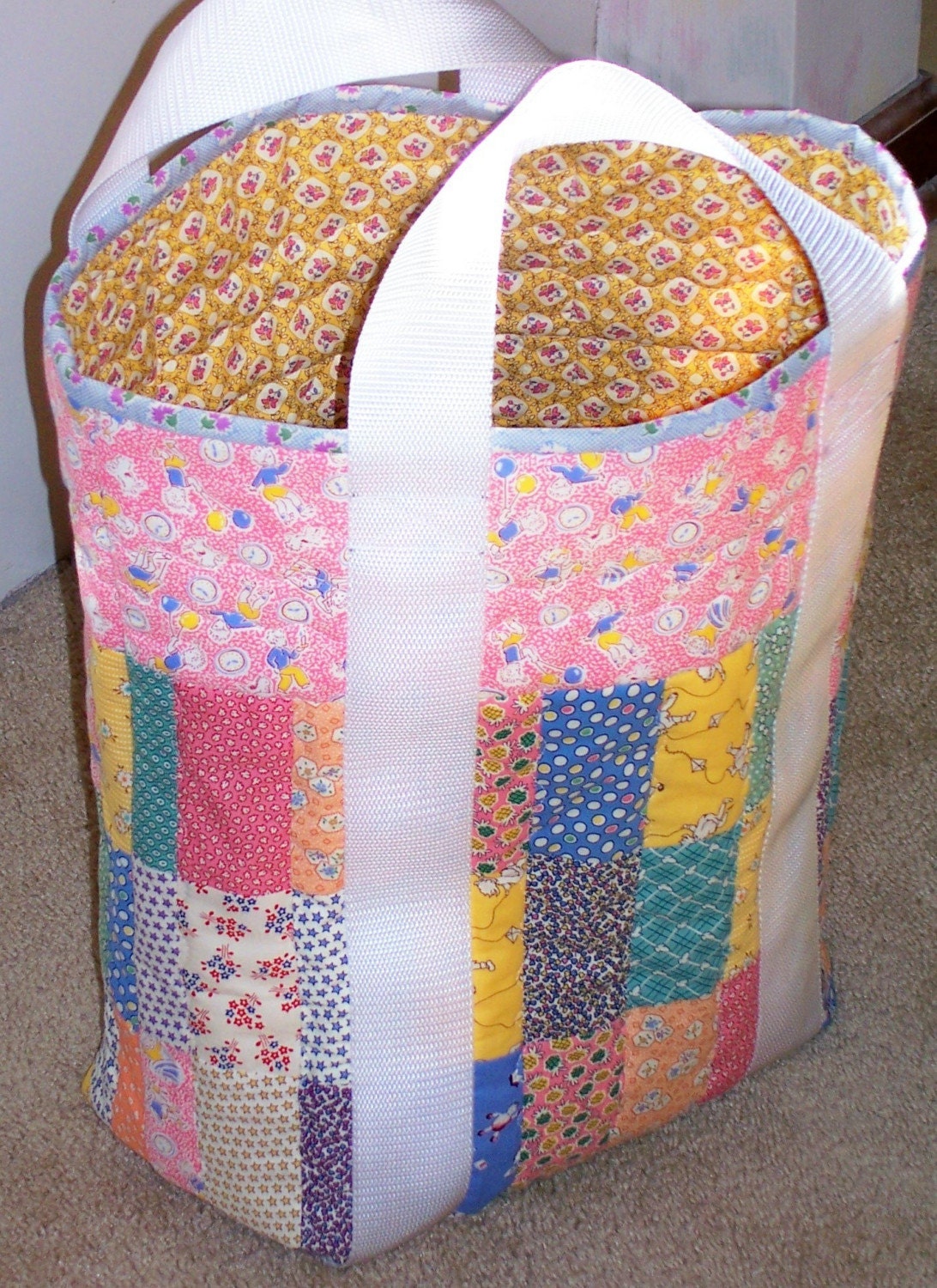 Extra Large Quilted Tote Bag Kit and Pattern 1930s Reproduction ...