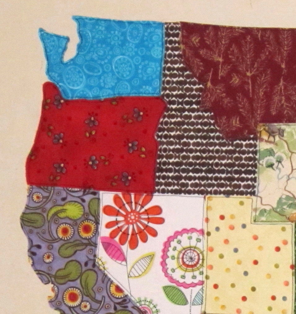 Quilt Pattern Patchwork USA MAP Full sized templates and clear instructions from Quilts by Elena