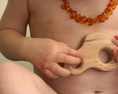 natural teething toy truck tractor car Teether soother grapser Wood baby infant toddler