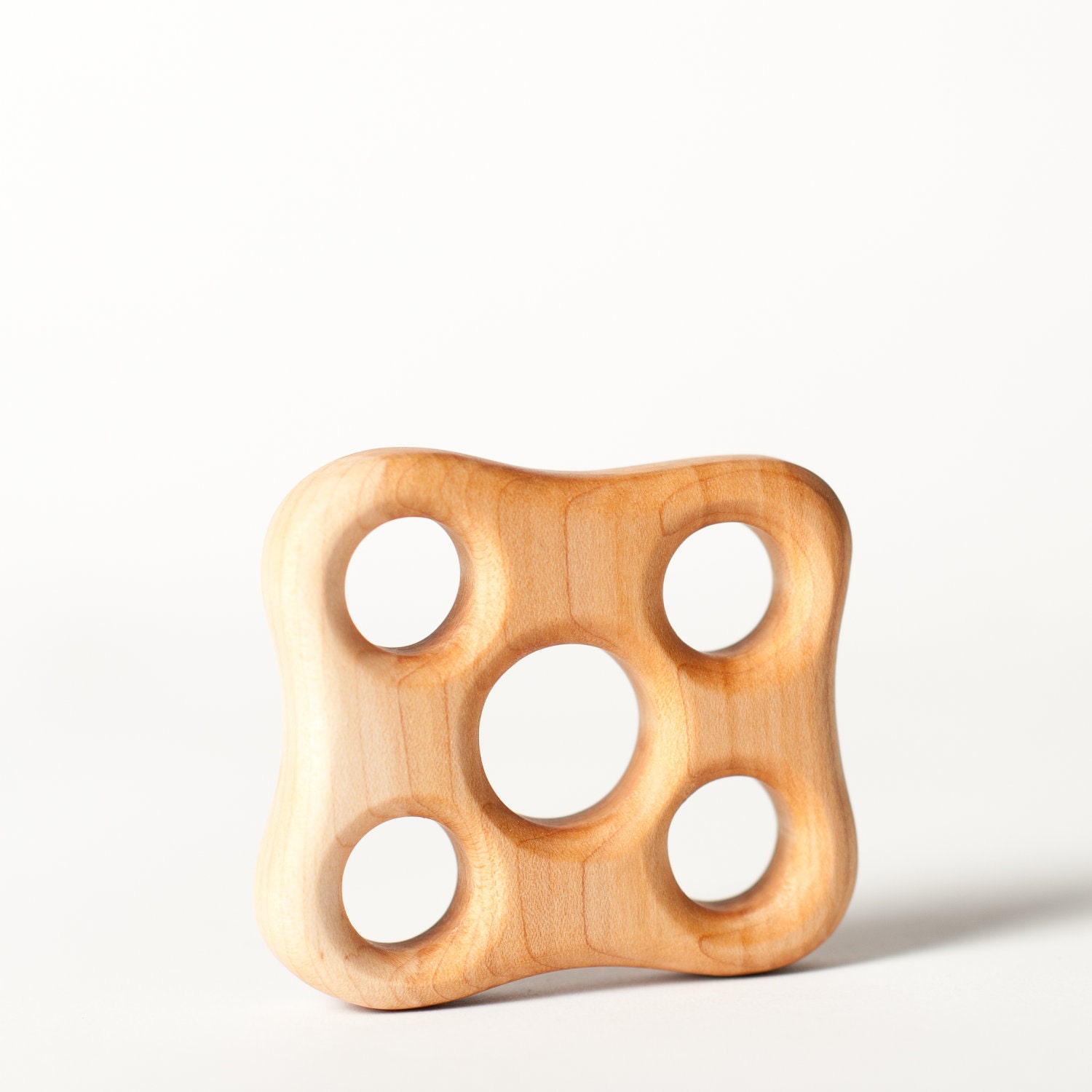 READY to SHIP Wood BABY Teether Holey sensory help wooden toy natural baby  teething toy