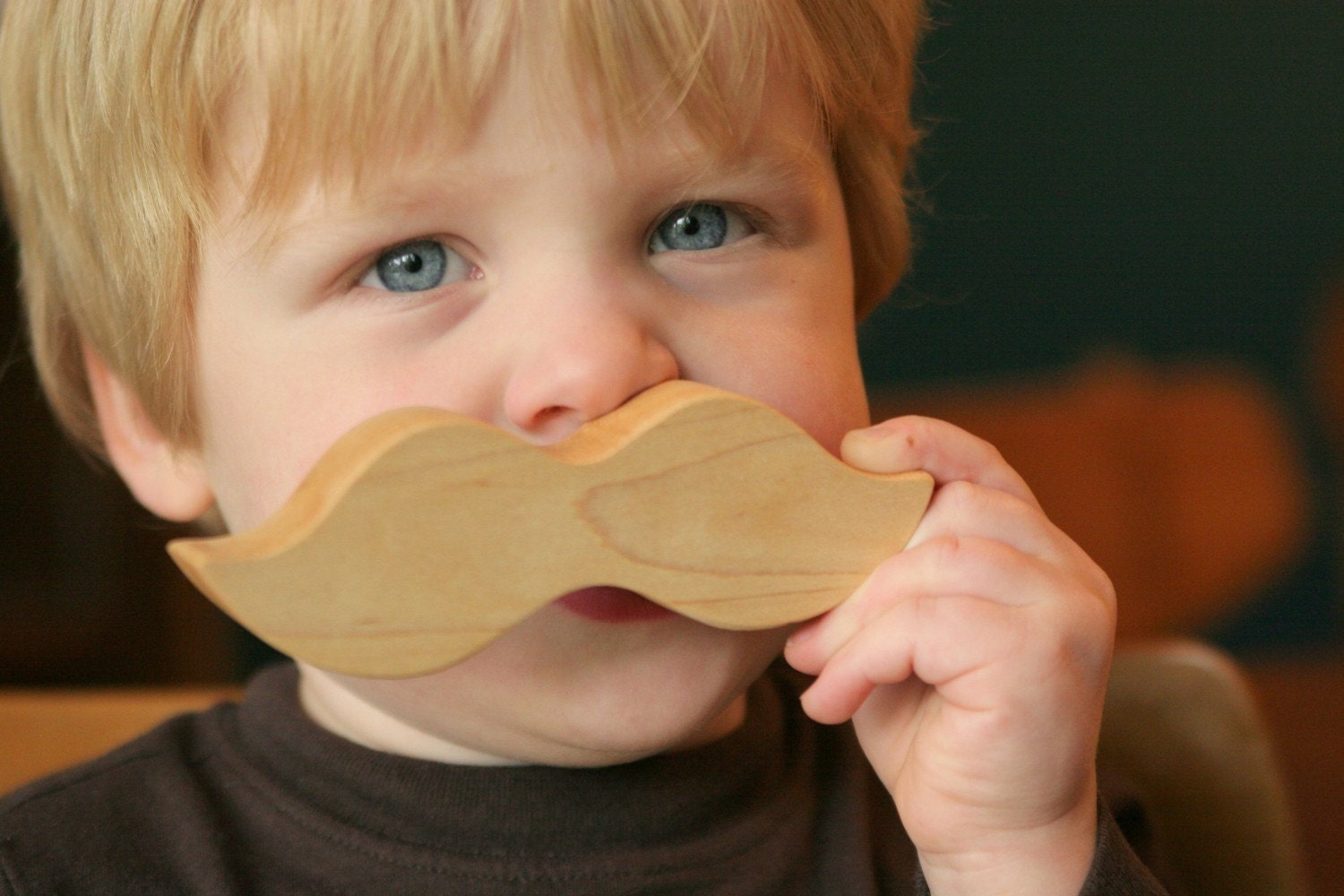 Rattle Stache Little Alouette Wee Wood Moustache TEETHING TOY natural ORGANIC play for baby and toddler infant