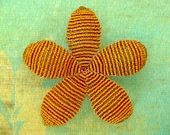 Small Beaded Flower Hair Clip or Brooch Pin - Amber Lamps  - Bridal Hair Clip - Ododo Originals Bridesmaid Gift