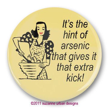 Retro Humor  Magnet Hint of Arsenic for Mystery Book Lovers or Foodies