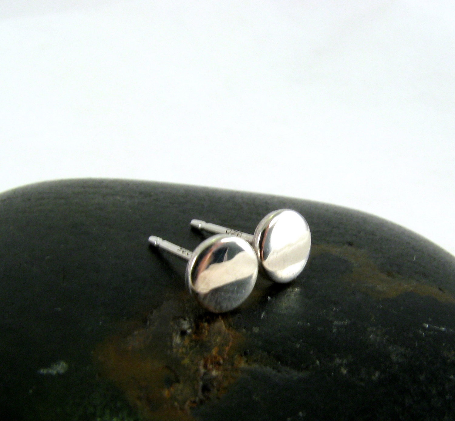 Round Sterling Silver Handcrafted Stud Earrings 5mm - The Little Things