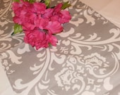 Custom Listing for Linsey-- 5 EXTRA LONG Damask TABLE Runners 144"  Osborne Storm Grey White on Gray
