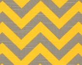 TABLE RUNNER- Zigzag grey and yellow stripe natural  zig zag RUNNER Chevron