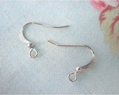 10pairs nickle free silver plated earring hooks ear wires (J156)