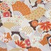 2293 - Japanese Kimono Floral Fan Cotton Fabric - 43 Inch (Width) x 1/2 Yard (Length)
