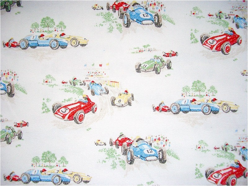 2463 - Cath Kidston Vintage Car Cotton Canvas Fabric - 57 Inch (Width) x 1/2 Yard (Length)
