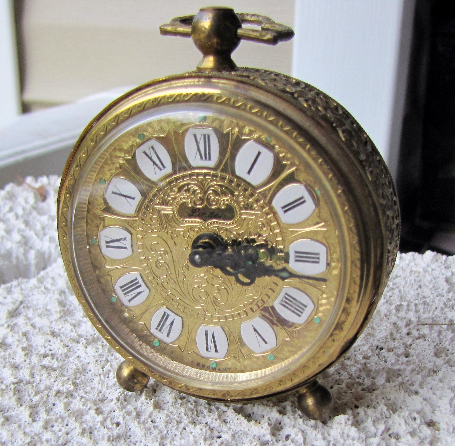 VINTAGE German LINDEN Wind Up Alarm Clock by VintageREDDhead
