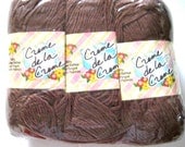Creme de la Creme Cotton Yarn,  dark chocolate Fudge brown, 2 packs of 3, worsted weight, RESERVED