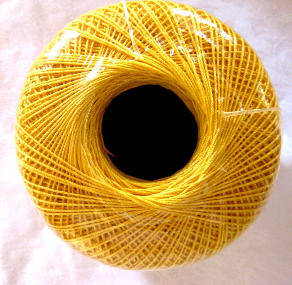 Aunt Lydias Crochet Cotton Thread GOLDEN YELLOW by crochetgal