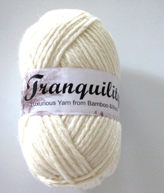 Bamboo wool blend yarn PORCELAIN WHITE worsted by crochetgal
