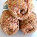 Eco Cotton Blend Yarn, Candy Marl, tangerine orange rainbow, recycled t shirt yarn, Red Heart, 3 balls