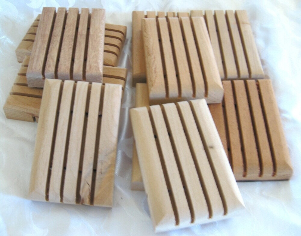 Wooden Soap Dishes, handcrafted, package of 10, w3