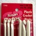 Susan Bates crochet hook set, sizes F, G, H, I, J, K, 3.75mm - 6.5mm, great for airline travel, plastic hooks