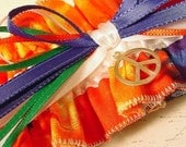 Wedding garter  Hippie Tie Dye  Keepsake  PEACE